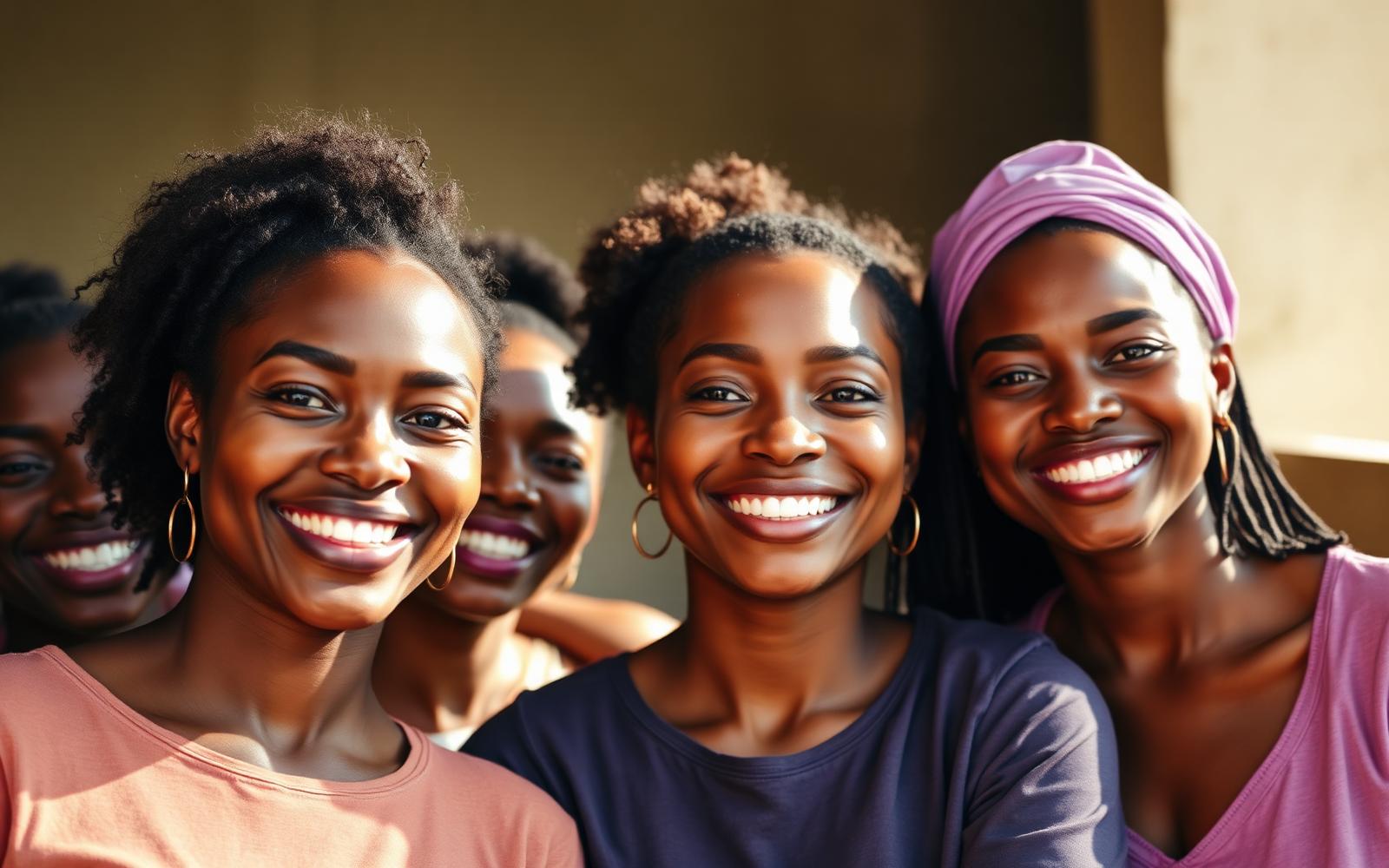 Women and girls smiling together